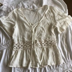 Boho off white top
